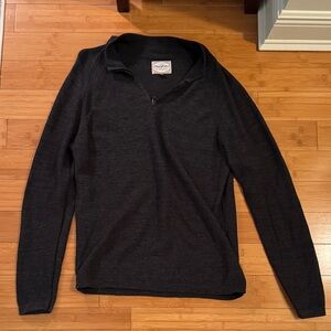 Men's Dark Gray Zip-Up Sweater